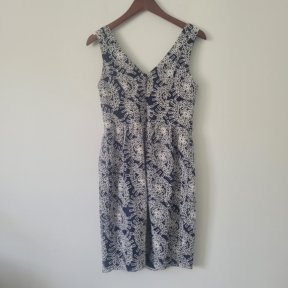 Shoshanna Cocktail Dress Sleeveless Sheath Laced Dress in Blue and White Sz 4 - Picture 11 of 16